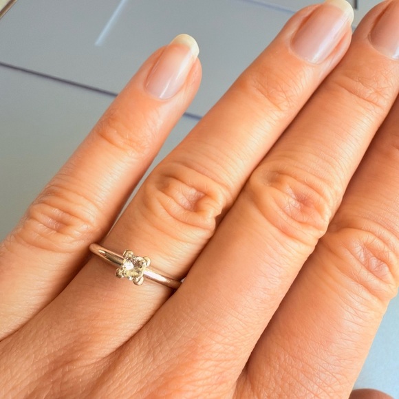 Natural Diamond 1/4 Carat 14k White Gold Classic Princess Cut Contempora… - Picture 4 of 10